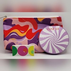 CLINIQUE LMTD EDITION NWT Indulge in Color/MorningJavaDuo/Makeup Bag/Samples!